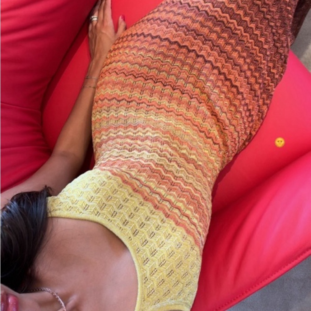 Sandro Yellow and Orange Maxi Dress
